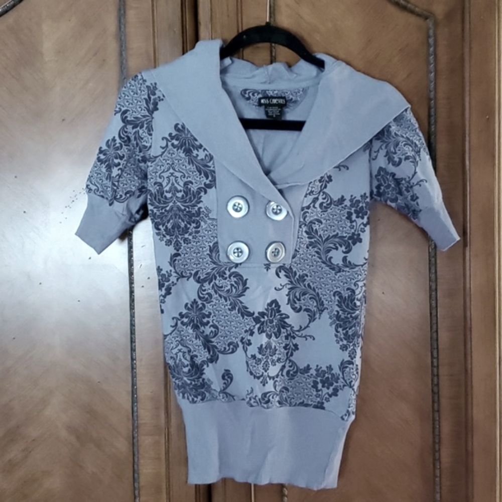 Woman's Small Blue Miss Chievous Tunic With Hood